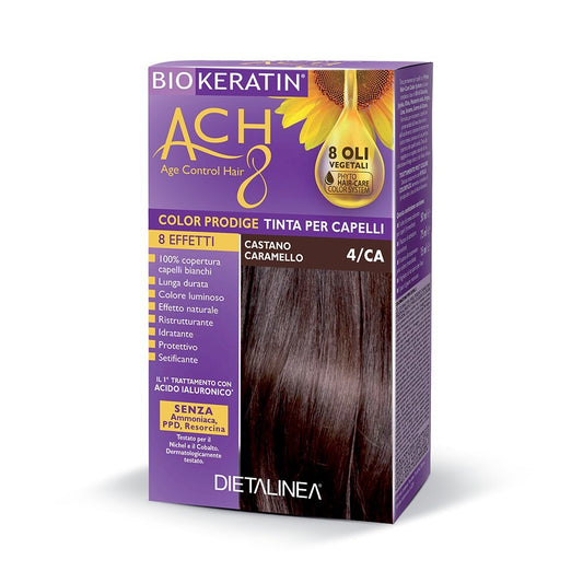 Hair Dye 4/CA Caramel Brown Biokeratin ACH8